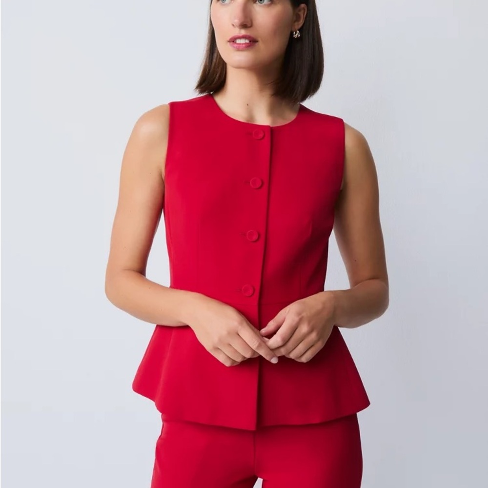 Ann Taylor Red Sleeveless Top